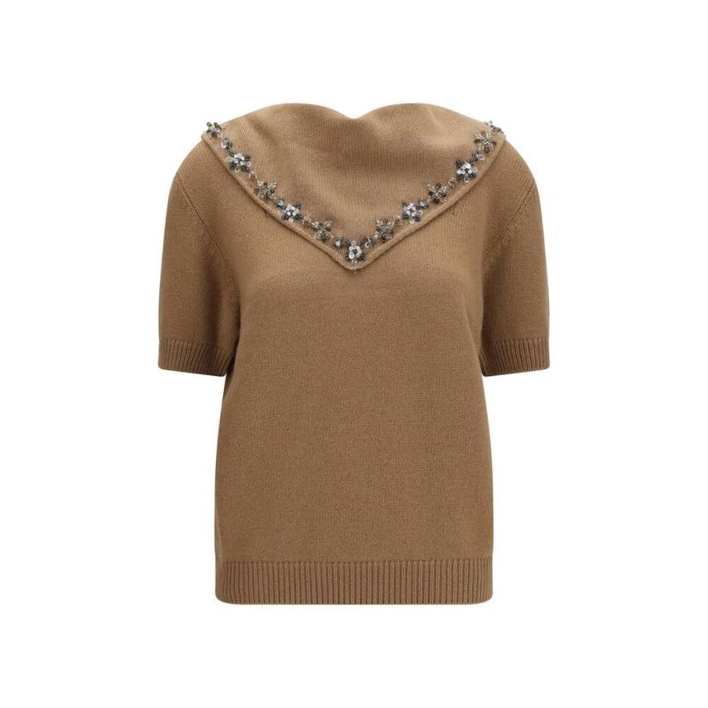 Prada Brown Cashmere Women's Sweatshirt